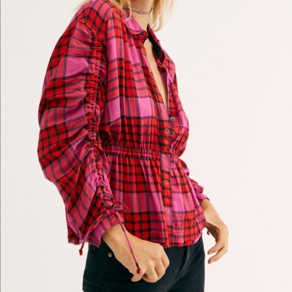 Free People Pacific Dawn Plaid Shirt • Small - Picture 10 of 10